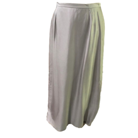 𝅺INC Gunmetal Gray Silk Maxi Pencil Skirt, Size 10 - Picture 5 of 9